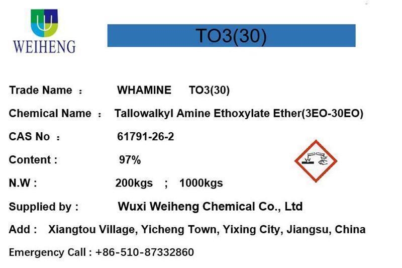 Tallowalkyl amin Ethoxylate eter (3EO-30EO)